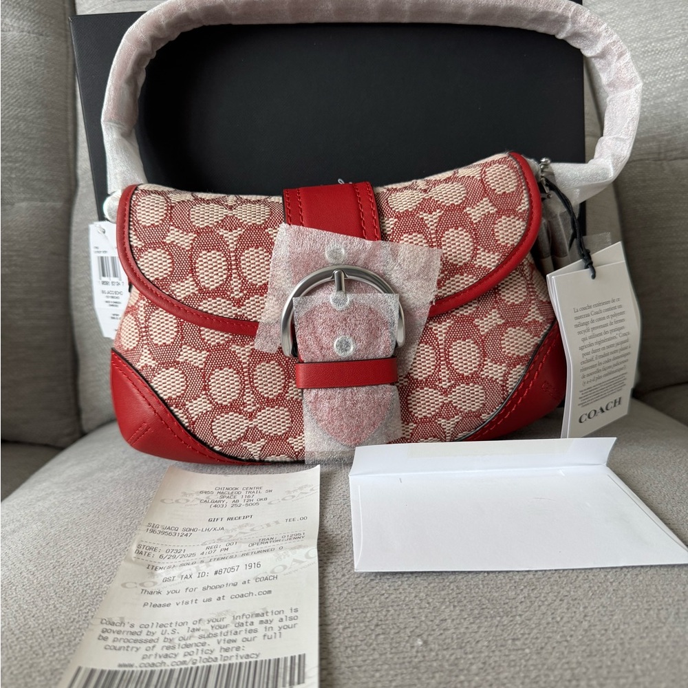 Brand New with Tag Coach Soho Flap Bag in Signature Textile Jacquard